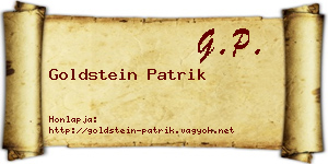 Goldstein Patrik névjegykártya